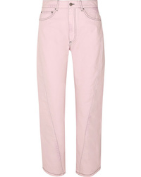 Розовые джинсы-бойфренды от Palm Angels