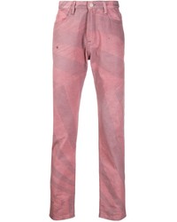 Розовые джинсы с принтом