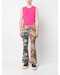 Мужские розовые джинсы с принтом от ERL