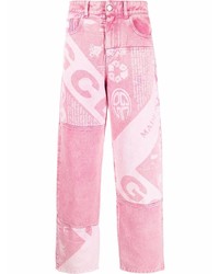 Мужские розовые джинсы с принтом от Gcds