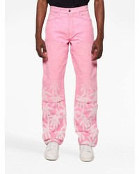 Мужские розовые джинсы с принтом от Amiri