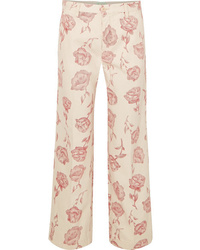 Розовые джинсы с цветочным принтом