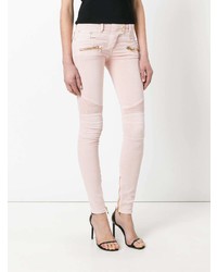 Розовые джинсы скинни от Balmain