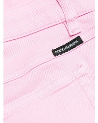 Розовые джинсы скинни от Dolce & Gabbana