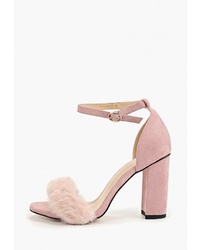 Розовые замшевые босоножки на каблуке от Diora.rim