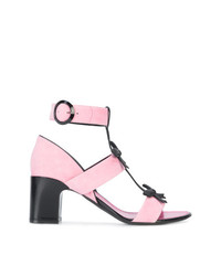 Розовые замшевые босоножки на каблуке от Fabrizio Viti