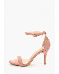 Розовые замшевые босоножки на каблуке от Style Shoes