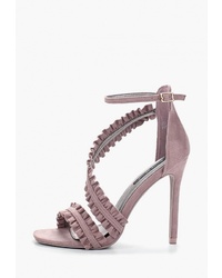 Розовые замшевые босоножки на каблуке от Sweet Shoes