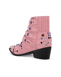 Розовые замшевые ботильоны с украшением от Toga Pulla