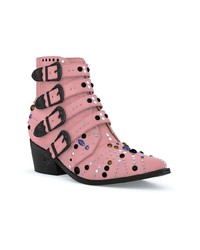 Розовые замшевые ботильоны с украшением от Toga Pulla