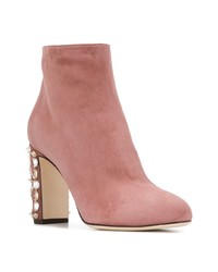 Розовые замшевые ботильоны от Dolce & Gabbana