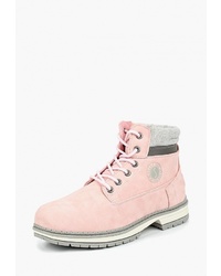 Женские розовые замшевые ботинки на шнуровке от Der Spur
