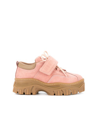 Женские розовые замшевые ботинки на шнуровке от MSGM