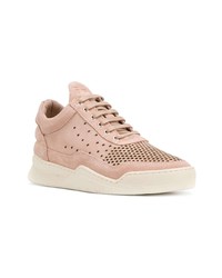 Женские розовые замшевые высокие кеды от Filling Pieces