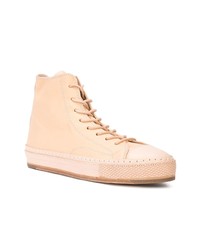 Мужские розовые замшевые высокие кеды от Hender Scheme