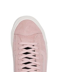 Мужские розовые замшевые высокие кеды от Vans