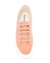 Женские розовые замшевые низкие кеды от Superga