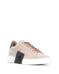 Мужские розовые замшевые низкие кеды от Philipp Plein