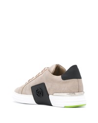 Мужские розовые замшевые низкие кеды от Philipp Plein