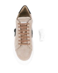 Мужские розовые замшевые низкие кеды от Philipp Plein