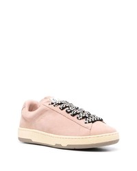 Мужские розовые замшевые низкие кеды от Lanvin
