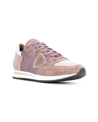 Женские розовые замшевые низкие кеды от Philippe Model