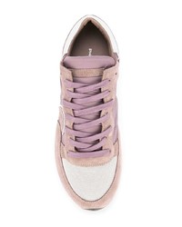 Женские розовые замшевые низкие кеды от Philippe Model