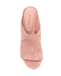Розовые замшевые сабо от Del Carlo