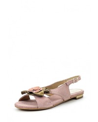Розовые замшевые сандалии на плоской подошве от Dali