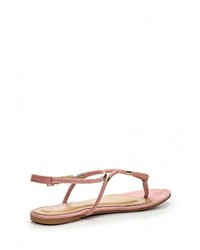 Розовые замшевые сандалии на плоской подошве от Style Shoes