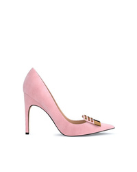 Розовые замшевые туфли с украшением от Sergio Rossi