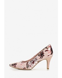 Розовые замшевые туфли с цветочным принтом от Marco Tozzi