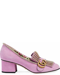 Розовые замшевые туфли от Gucci