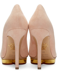 Розовые замшевые туфли от Charlotte Olympia