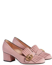 Розовые замшевые туфли от Gucci