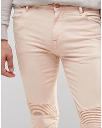 Мужские розовые зауженные джинсы от Asos