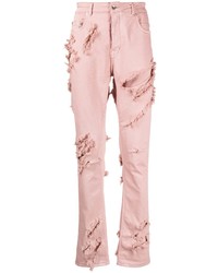 Мужские розовые зауженные джинсы от Rick Owens DRKSHDW