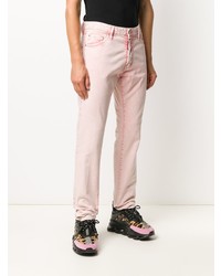Мужские розовые зауженные джинсы от DSQUARED2