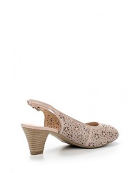 Розовые кожаные босоножки на каблуке от Caprice