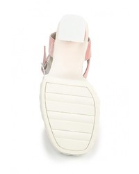 Розовые кожаные босоножки на каблуке от Elsi