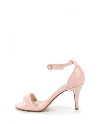 Розовые кожаные босоножки на каблуке от Ideal