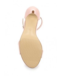 Розовые кожаные босоножки на каблуке от Ideal