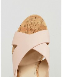 Розовые кожаные босоножки на каблуке от Dune