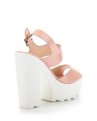 Розовые кожаные босоножки на каблуке от Sergio Todzi