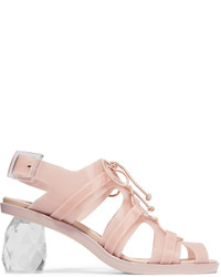 Розовые кожаные босоножки на каблуке от Simone Rocha