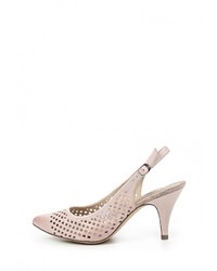 Розовые кожаные босоножки на каблуке от Tamaris