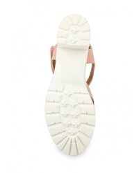 Розовые кожаные босоножки на каблуке от Wilmar