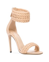 Розовые кожаные босоножки на каблуке от Altuzarra