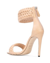 Розовые кожаные босоножки на каблуке от Altuzarra