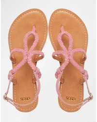 Женские розовые кожаные босоножки от Asos